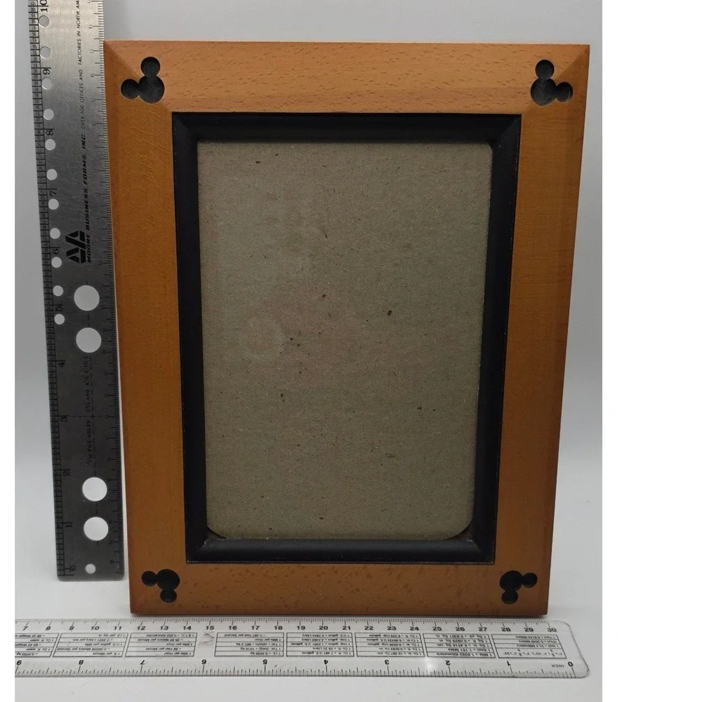 Disney Mickey Mouse Wood Picture Frame Natural Beveled 4x6 Tabletop Wall